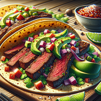 Beef Oyster Blade Steak Tacos with Avocado Salsa