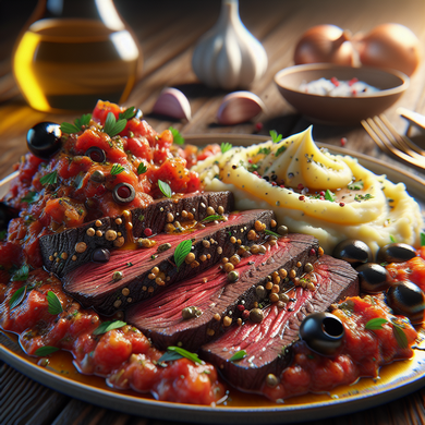 Beef alla Pizzaiola with Garlic Mash