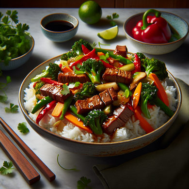 Sticky Pork Sirloin Stir-Fry Bowls